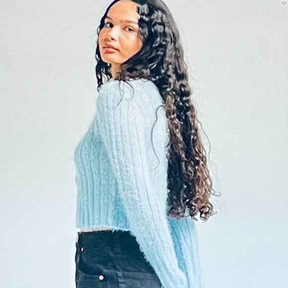 Tillys Full Circle Trends Made With Love Tie Front Cardigan Blue (XL) New w/Tag - Picture 2 of 11